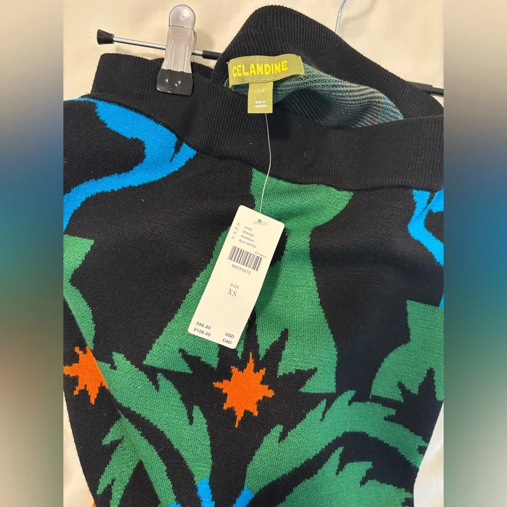 Anthropologie Tigre indigo x Celandine vibrant tropical knit Maxi Skirt - Picture 5 of 6